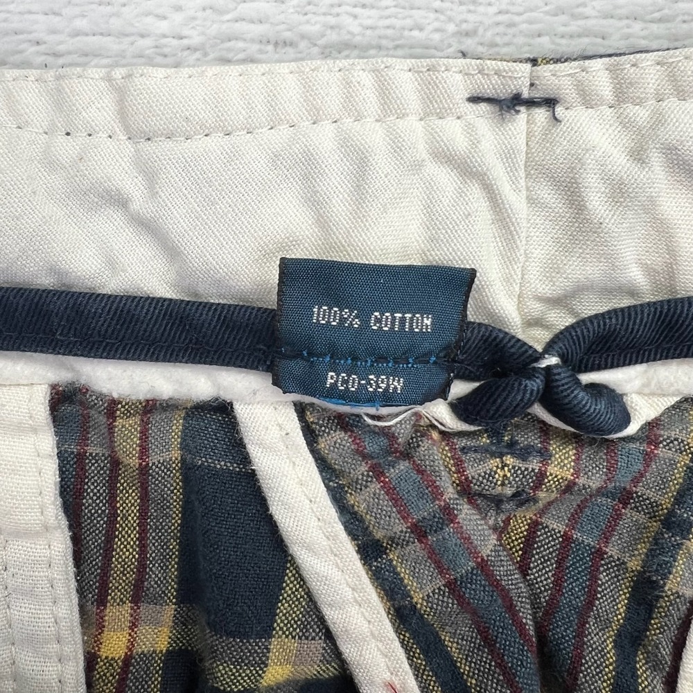 Polo Ralph Lauren Shorts Mens 37 Navy Yellow Plaid Preppy Cotton Flat Front - Picture 5 of 8